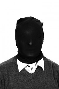 "Sam Bacile" with black Queen-size pantyhose on his head "Sam Bacile" with black Queen-size pantyhose on his head